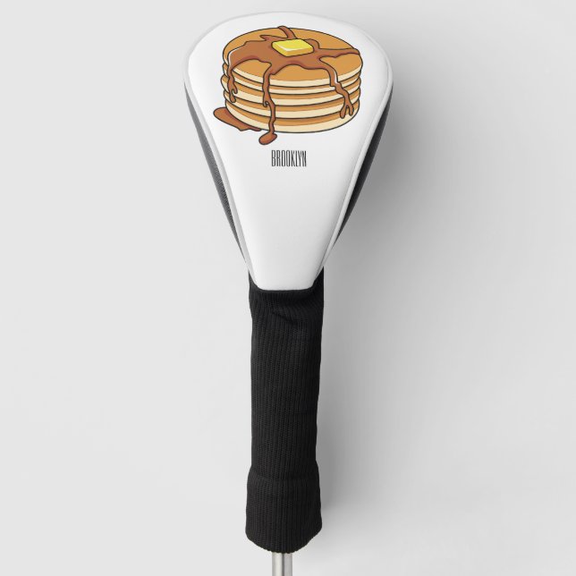 Pancake cartoon illustration  golf head cover (Front)