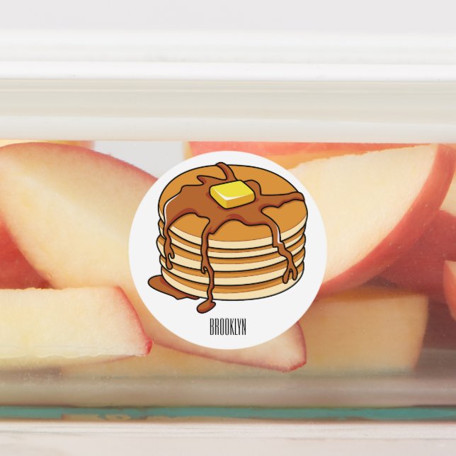 Pancake cartoon illustration  labels (Affixed)