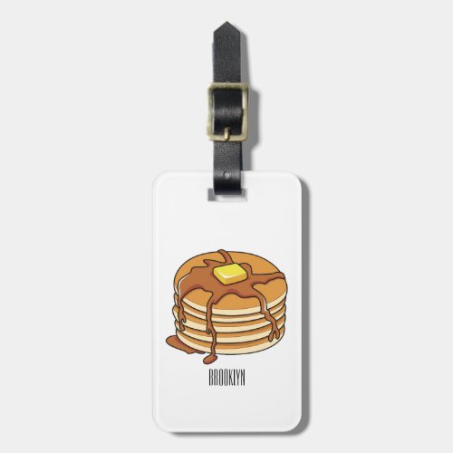 Pancake cartoon illustration luggage tag
