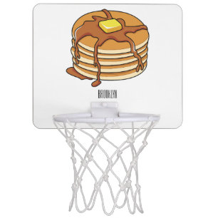 Pancake cartoon illustration mini basketball hoop