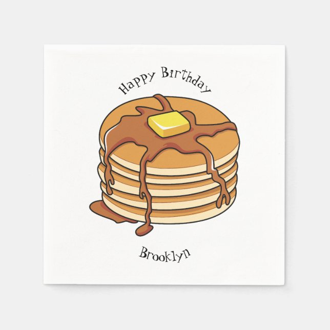 Pancake cartoon illustration napkins (Front)