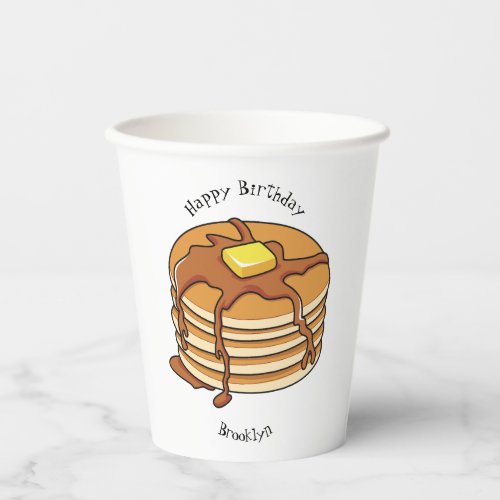 Pancake cartoon illustration paper cups