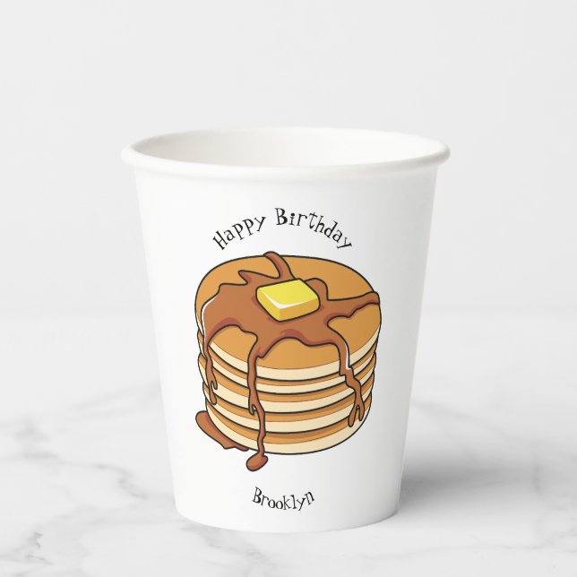 Pancake cartoon illustration paper cups (Front)