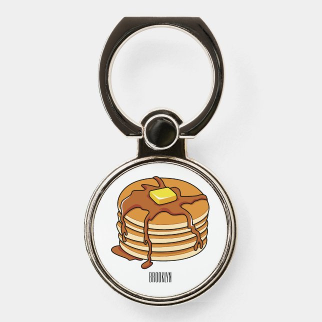 Pancake cartoon illustration  phone ring stand (Front)