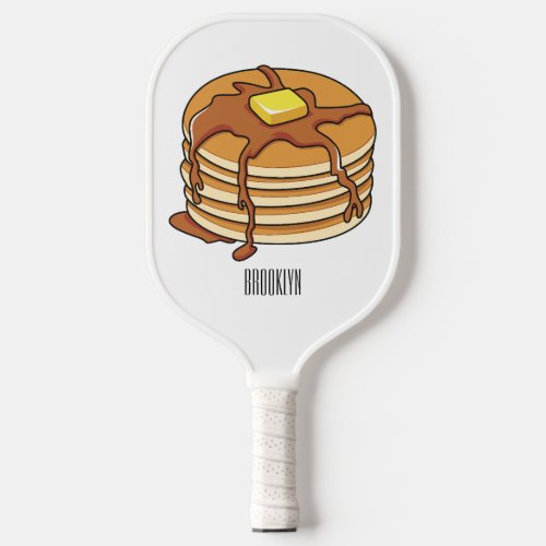 Pancake cartoon illustration  pickleball paddle