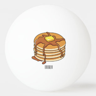 Pancake cartoon illustration ping pong ball