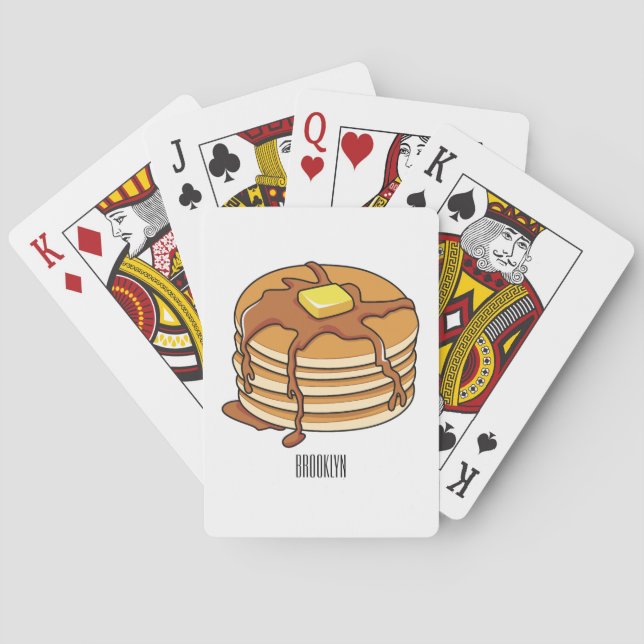 Pancake cartoon illustration  poker cards (Back)