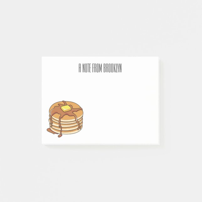Pancake cartoon illustration  post-it notes (Front)