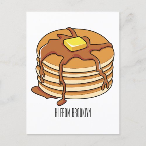 Pancake cartoon illustration  postcard