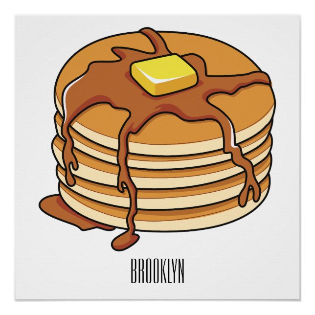 Pancake cartoon illustration  poster (Front)