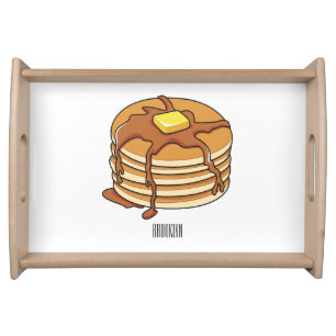 Pancake cartoon illustration  serving tray