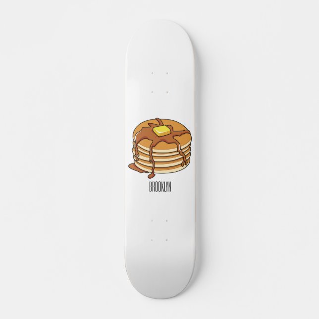 Pancake cartoon illustration  skateboard (Front)