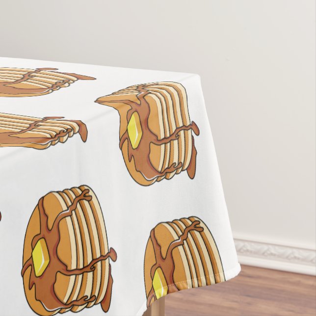 Pancake cartoon illustration  tablecloth (In Situ)