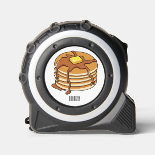 Pancake cartoon illustration  tape measure