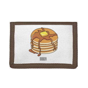 Pancake cartoon illustration trifold wallet