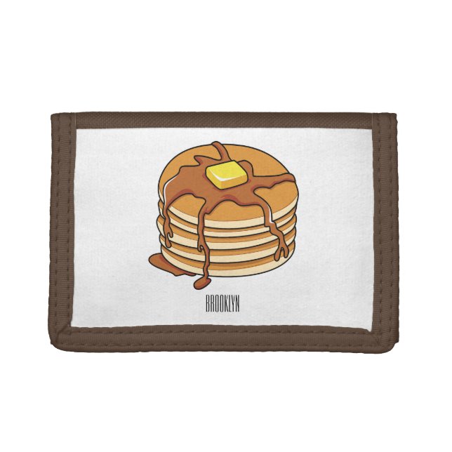 Pancake cartoon illustration  trifold wallet (Front)
