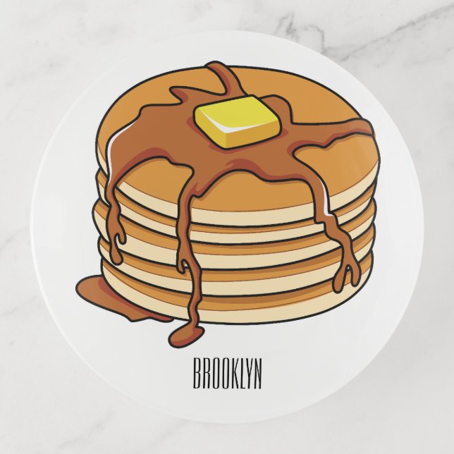 Pancake cartoon illustration  trinket tray (Front)