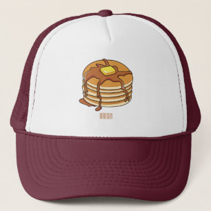 Pancake cartoon illustration trucker hat