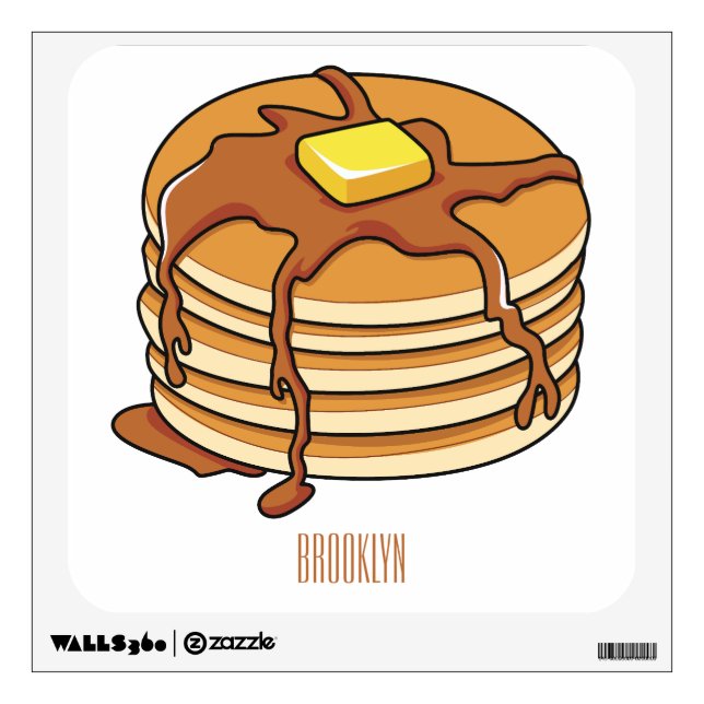 Pancake cartoon illustration  wall decal (Front)