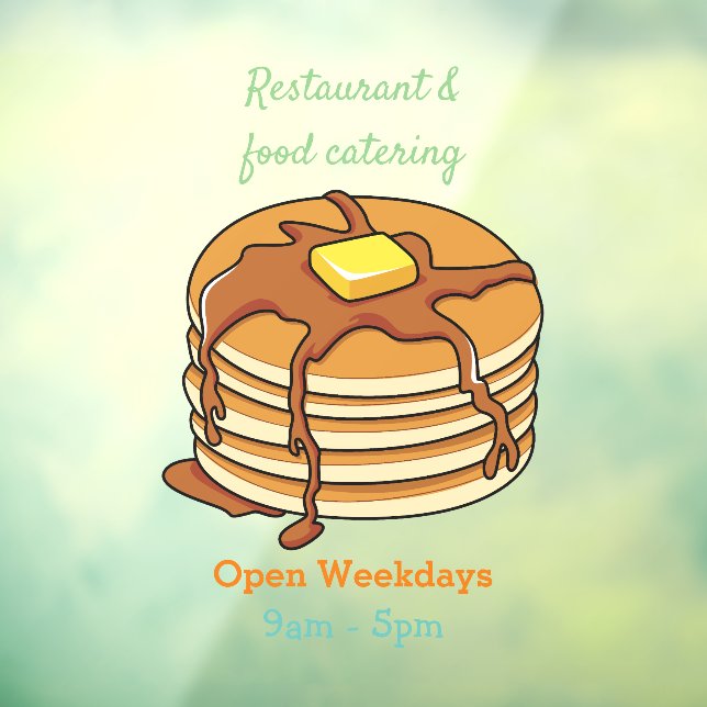 Pancake cartoon illustration window cling (Sheet 3)