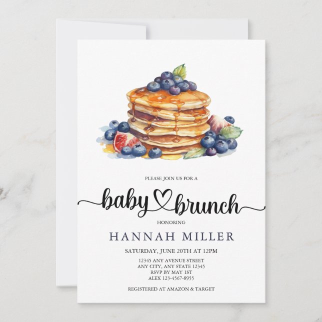 Pancake | Cute Baby Shower Invitations (Front)