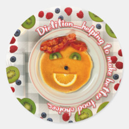 PANCAKE FACE DIETITIAN CLASSIC ROUND STICKER
