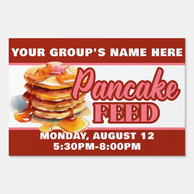 Pancake Feed Fundraiser Yard Sign (Front)