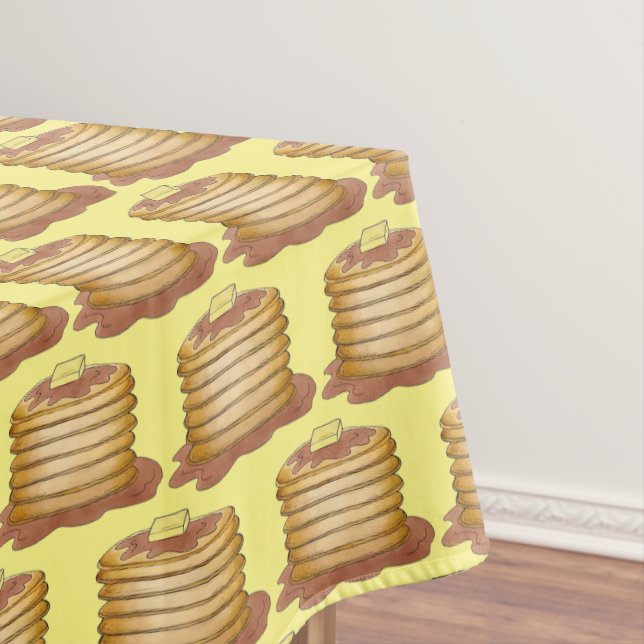 Pancake Flapjacks Johnnycakes Syrup Breakfast Food Tablecloth (In Situ)