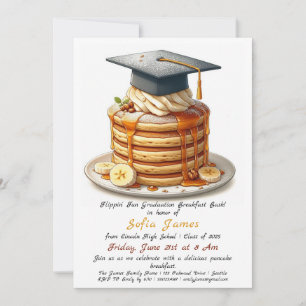Pancake Graduation Breakfast Celebration  Invitation