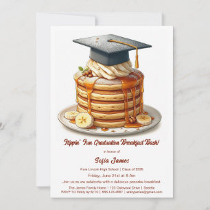 Pancake Graduation Breakfast Celebration Invitation