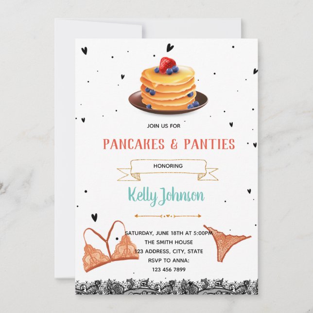 Pancake lingerie shower card (Front)
