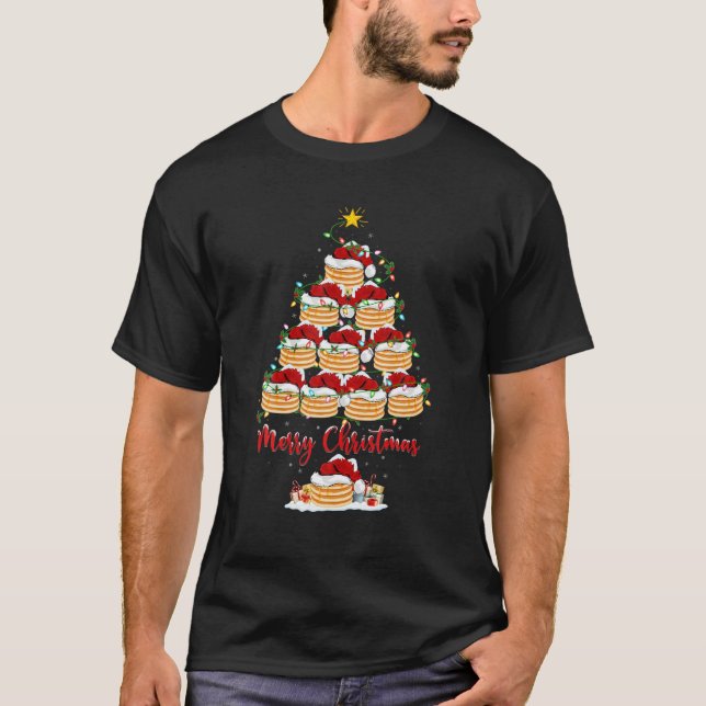 Pancake Lover Xmas Matching Santa Pancake Christma T-Shirt (Front)