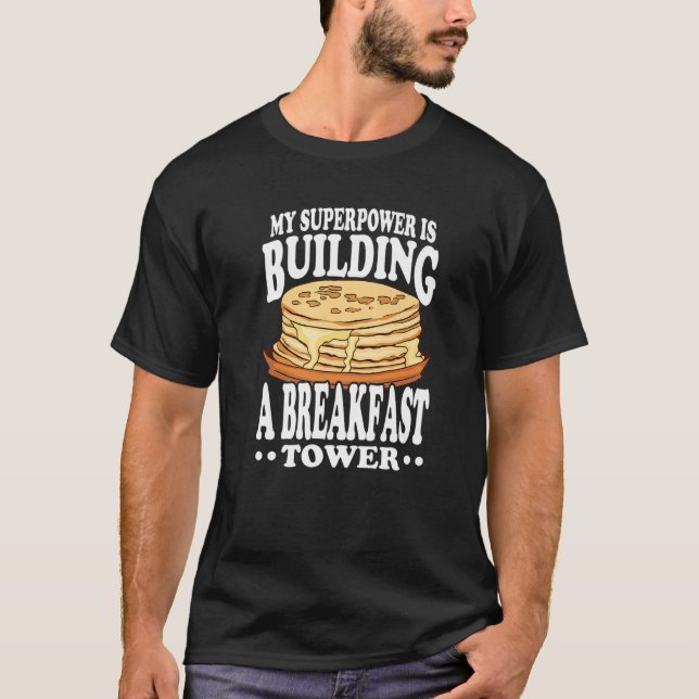 Pancake Maker & Flapjack Breakfast Designs For Pan T-Shirt (Front)