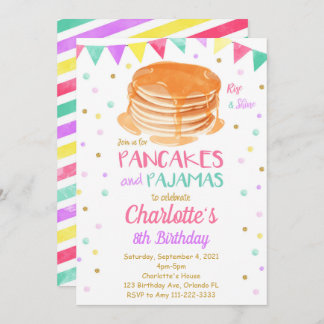 Pancake Pajamas Birthday Invitation