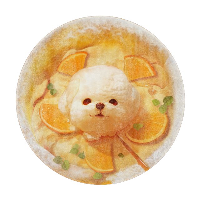 Pancake Party: Smile Dog Ice Cream Seamless Patter Cutting Board (Front)
