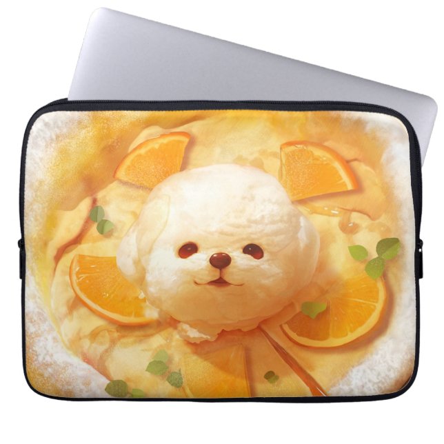 Pancake Party: Smile Dog Ice Cream Seamless Patter Laptop Sleeve (Front)