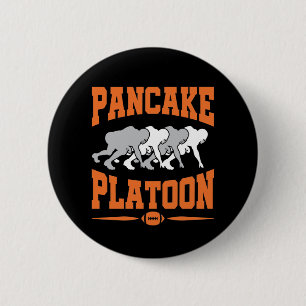 Pancake Platoon Football Offensive Line Lineman Button