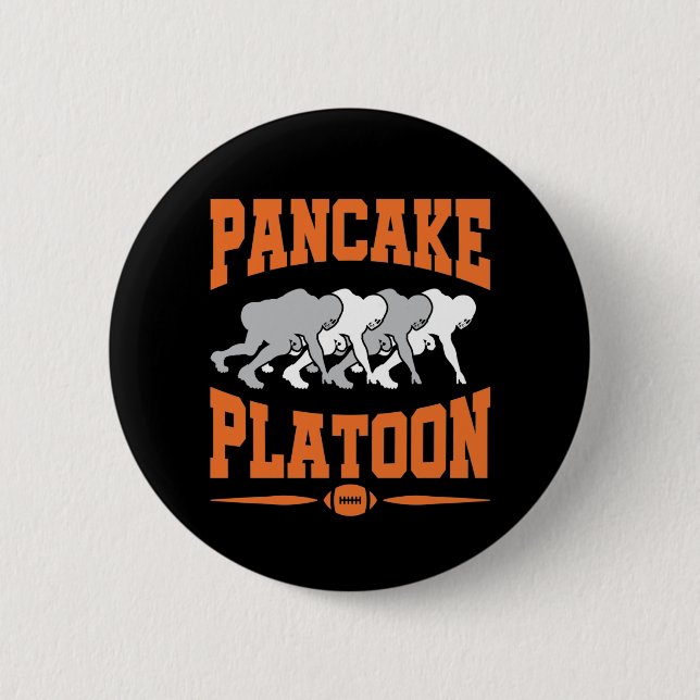 Pancake Platoon Football Offensive Line Lineman Button (Front)
