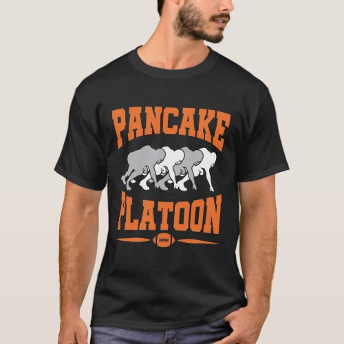 Pancake Platoon Football Offensive Line Lineman T_Shirt
