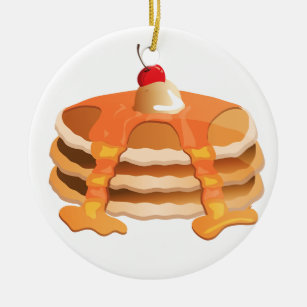 Pancake Stack Ceramic Ornament