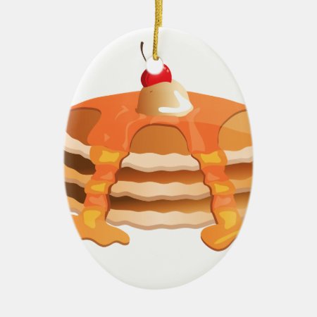 Pancake Stack Ceramic Ornament