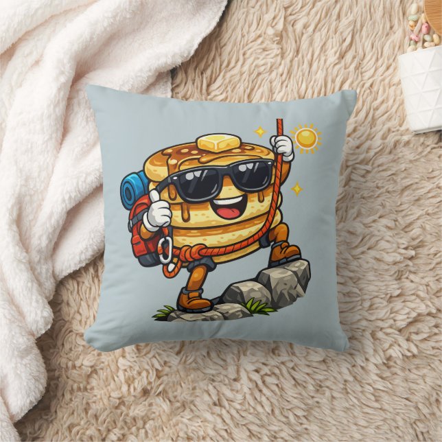 Pancake Stack Climbing  Throw Pillow (Blanket)