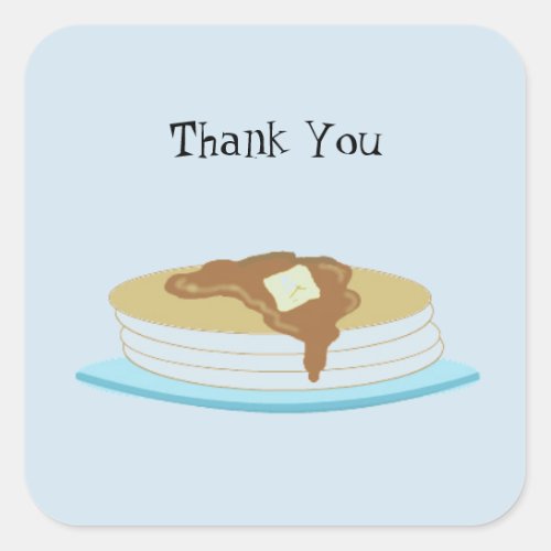 Pancake Stack Thank You Square Sticker