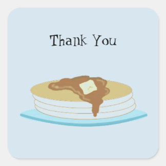 Pancake Stack Thank You Square Sticker