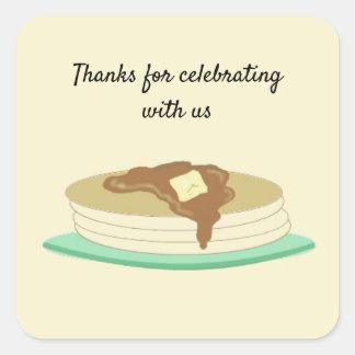 Pancake Stack Thanks For Celebrating Square Sticker