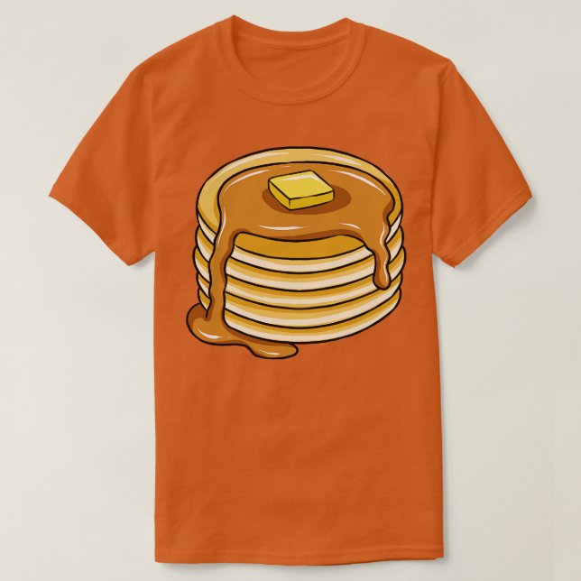 Pancake Stack With Maple Syrup T-Shirt (Design Front)
