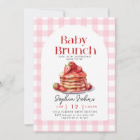 Pancake Strawberry Gingham Baby Brunch Baby Shower