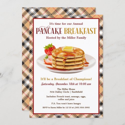 Pancakes and Breakfast Invitation