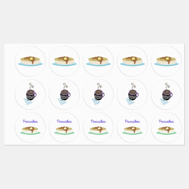 Pancakes and Coffee Labels (Sheet)