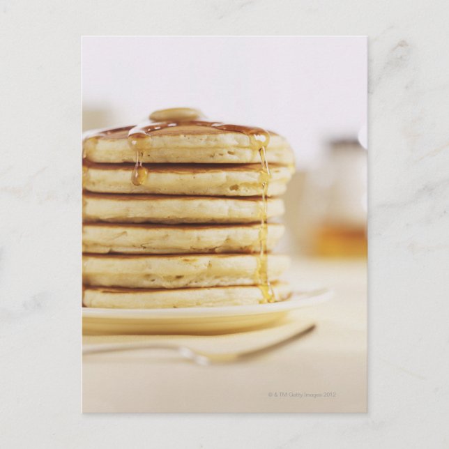 Pancakes and Melting Maple Syrup Postcard (Front)